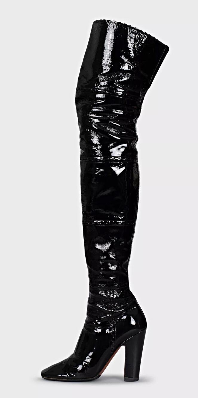 ALAÏA Black Patent Leather Over-the-Knee Boots, EU 38